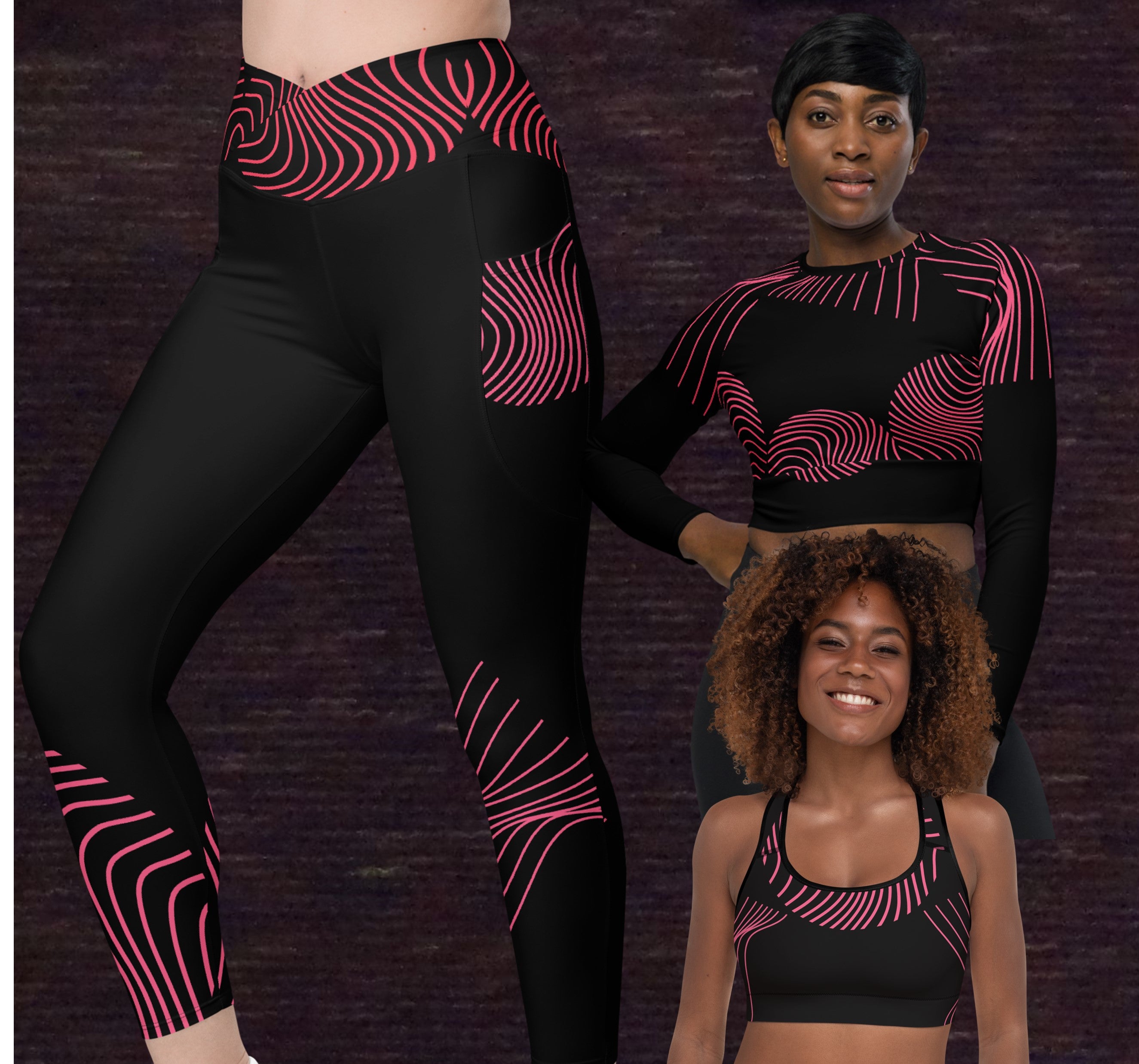 sports-bra-leggings-crop-top-set-black-viva-magenta-yoga-gym-fitness-running-bra-top-wickedyo1